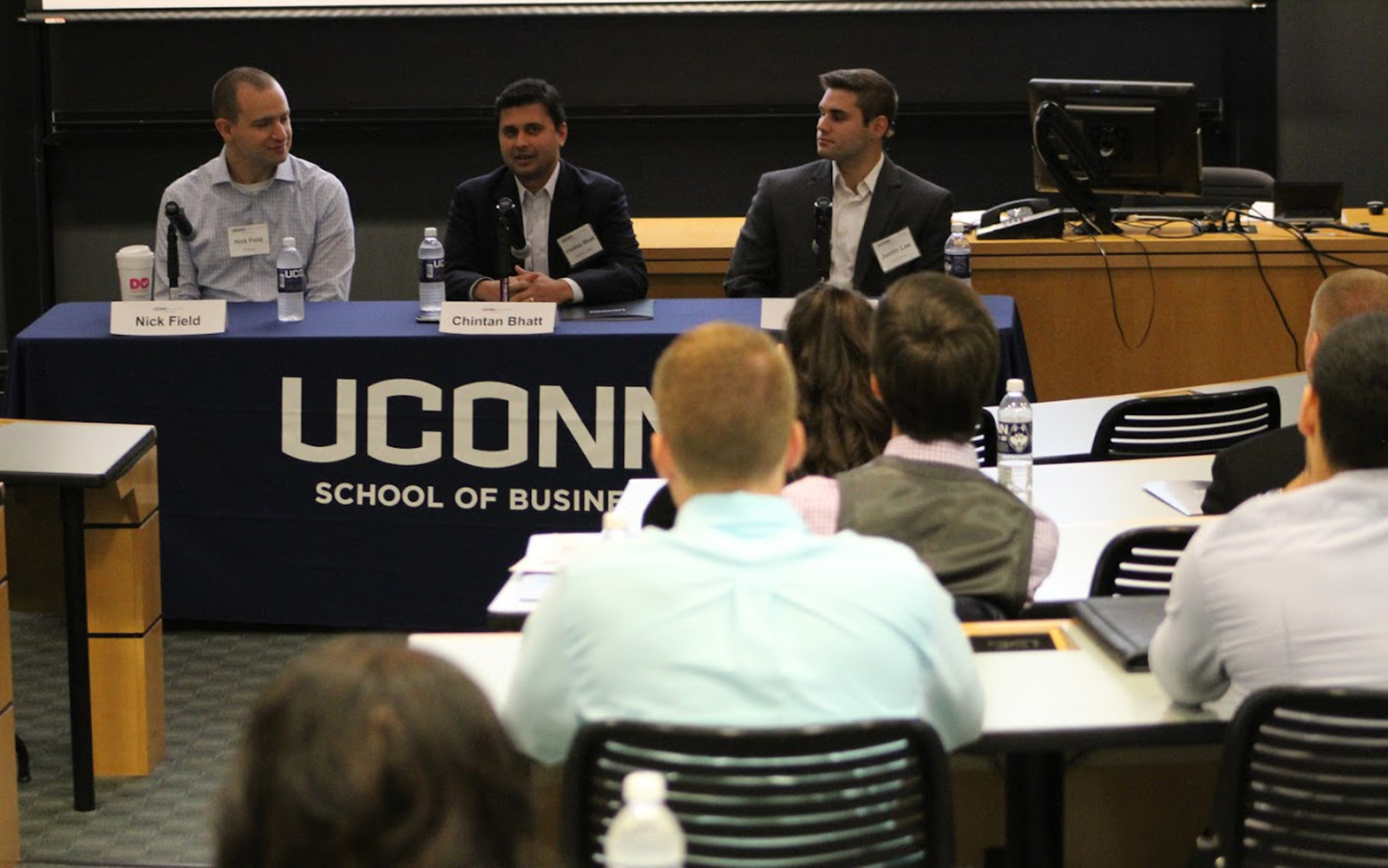 Careers in investments, asset management, banking and prestigious Wall Street opportunities were the focus of the inaugural Finance Conference at the School of Business. (Joshua Weist/UConn School of Business)