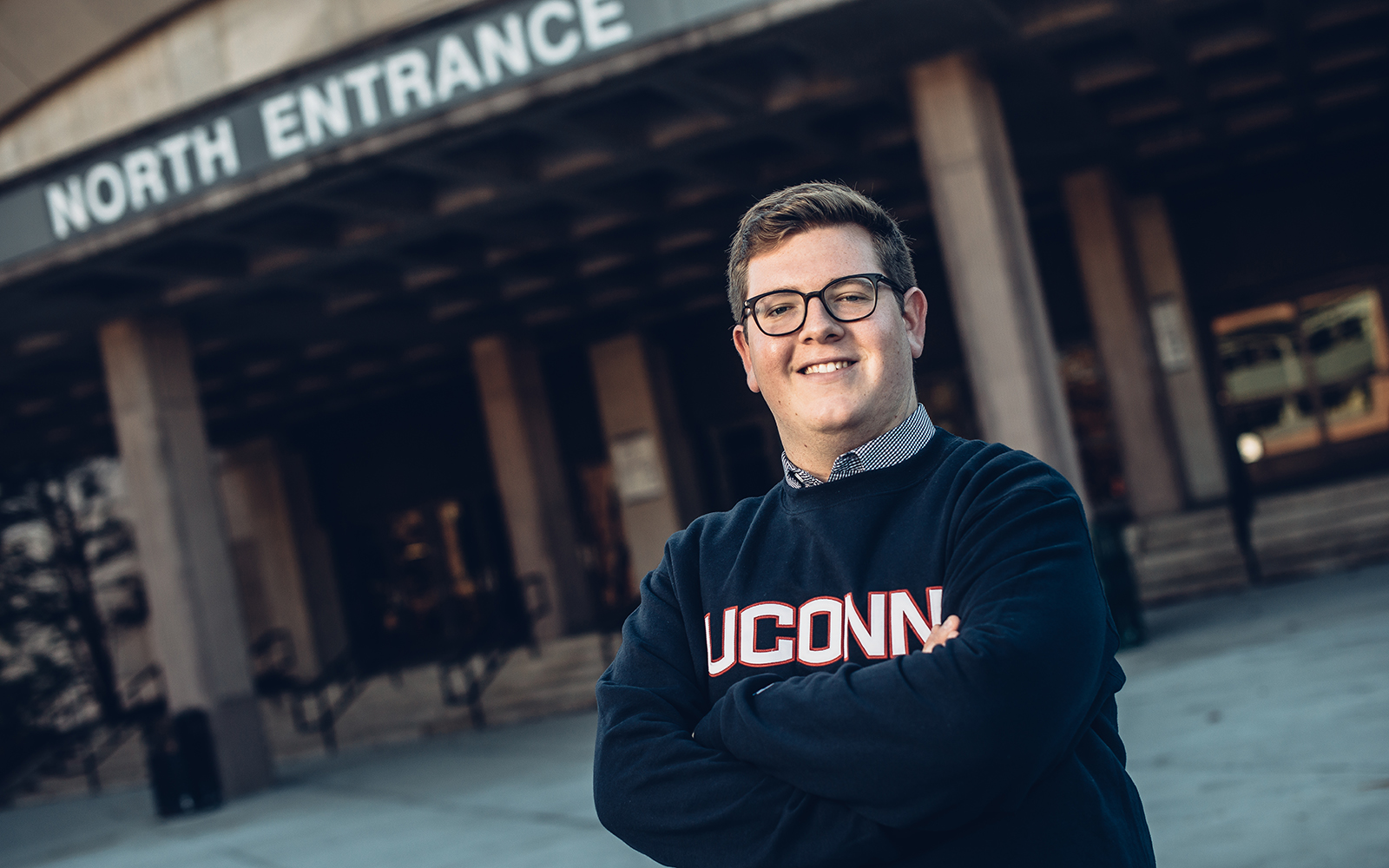 When senior Andrew Carroll graduates in May, he will have completed a triple major, and his resume will include a semester of education abroad and additional world travel that gave him a new, bolder perspective. (Nathan Oldham/UConn School of Business)