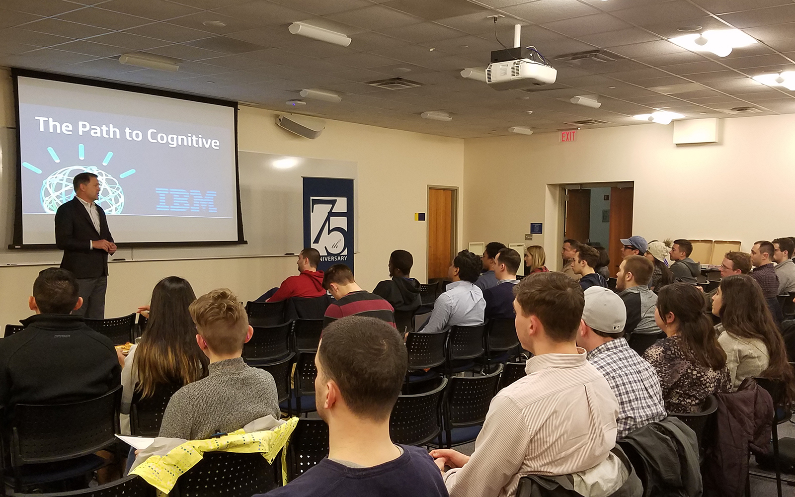The speakers covered IBM Watson success stories as well as the role of artificial intelligence, machine learning and natural language processing. (UConn School of Business)