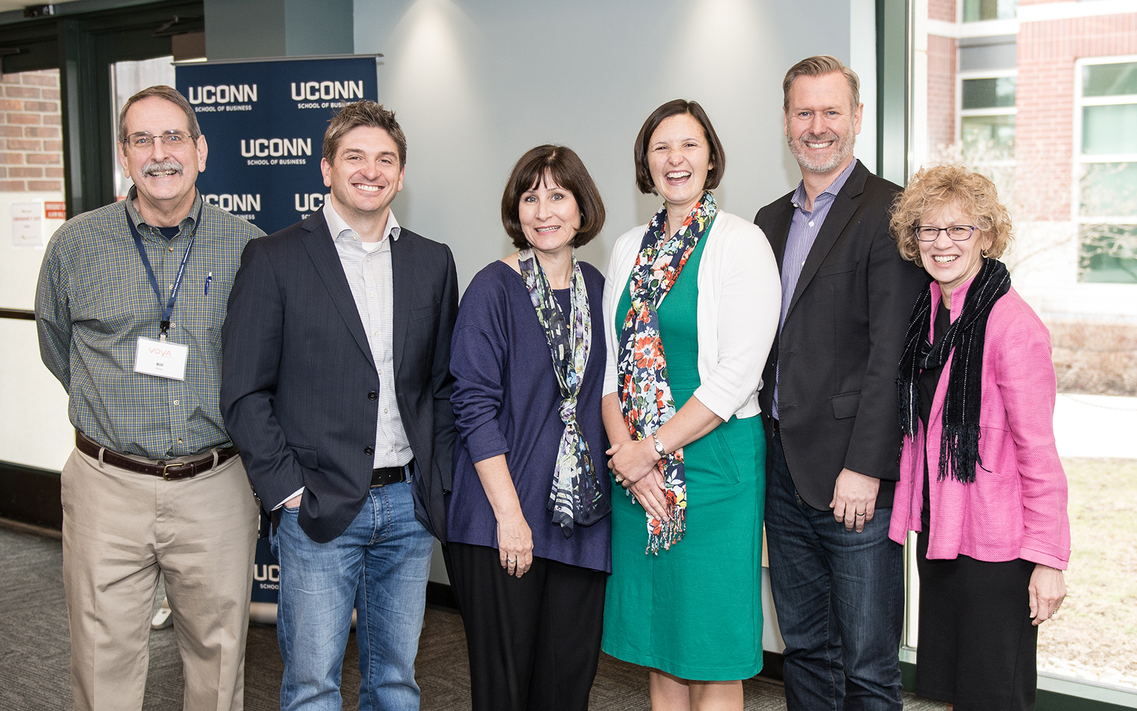 From left: Bill Ross, Remi Trudel, Jennifer Escalas, Karen Winterich, Mark Forehand, and Robin Coulter (Nathan Oldham/UConn School of Business)