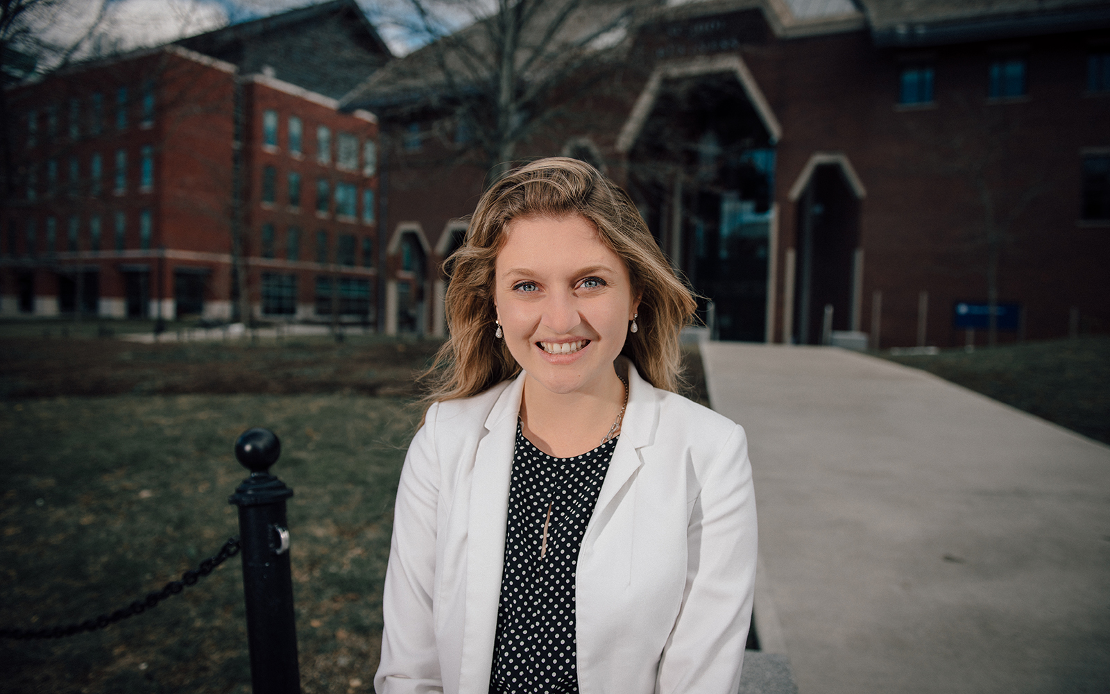 Margo Bailey, a senior honors student majoring in marketing, is the sole recipient of the competitive Fulbright Scholarship to earn a master's degree in management at IE Business School in Madrid, Spain. (Nathan Oldham/UConn School of Business)