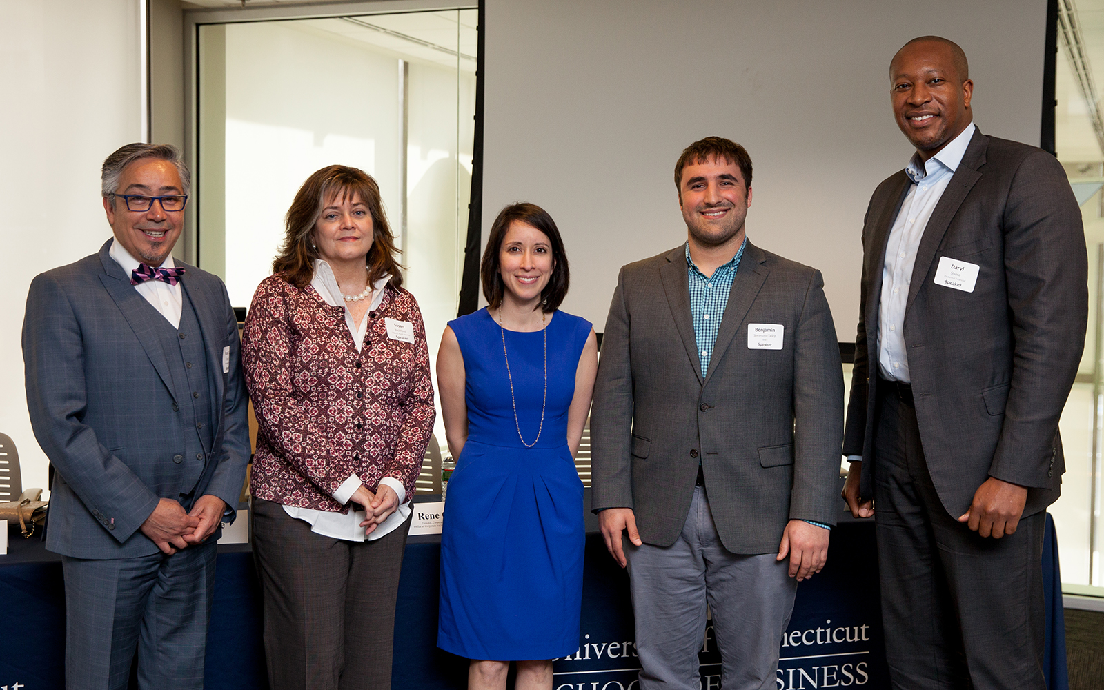 The April 10 NetImpact program, titled, "Careers for the Common Good: The Value of Sustainability in Business" featured panelists Rene O. Deida, Susan Rochford, Sara Bronin, Benjamin Simmons-Telep, and Daryl Shore (Zack Wussow)