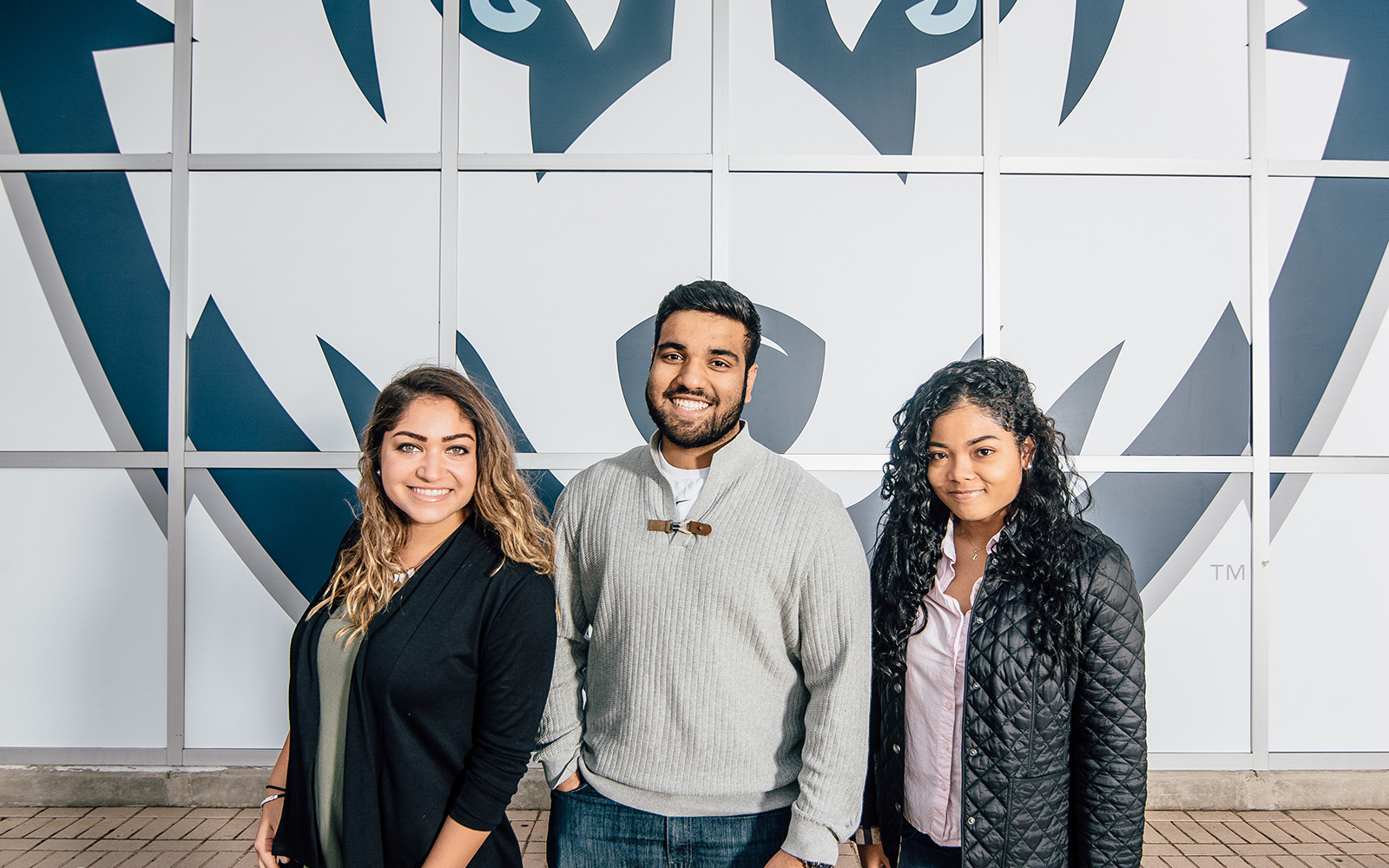 Sophomores Jessenia Nieves, Joel Thomas and Zuanny Araujo all chose to live in the Business Connections Learning Community (BCLC) at UConn, which gives them numerous opportunities to jump-start their careers. (Nathan Oldham/UConn School of Business)
