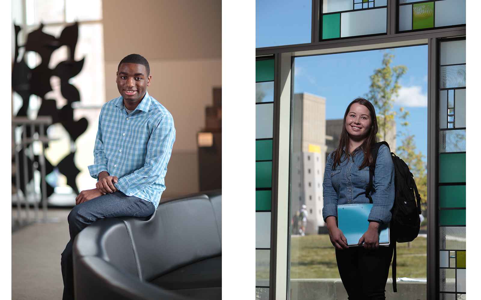 Alumni Quian Callender '16 and Kamila Magiera '16 say scholarships gave them the chance to learn, grow and succeed. (Nathan Oldham/UConn School of Business)