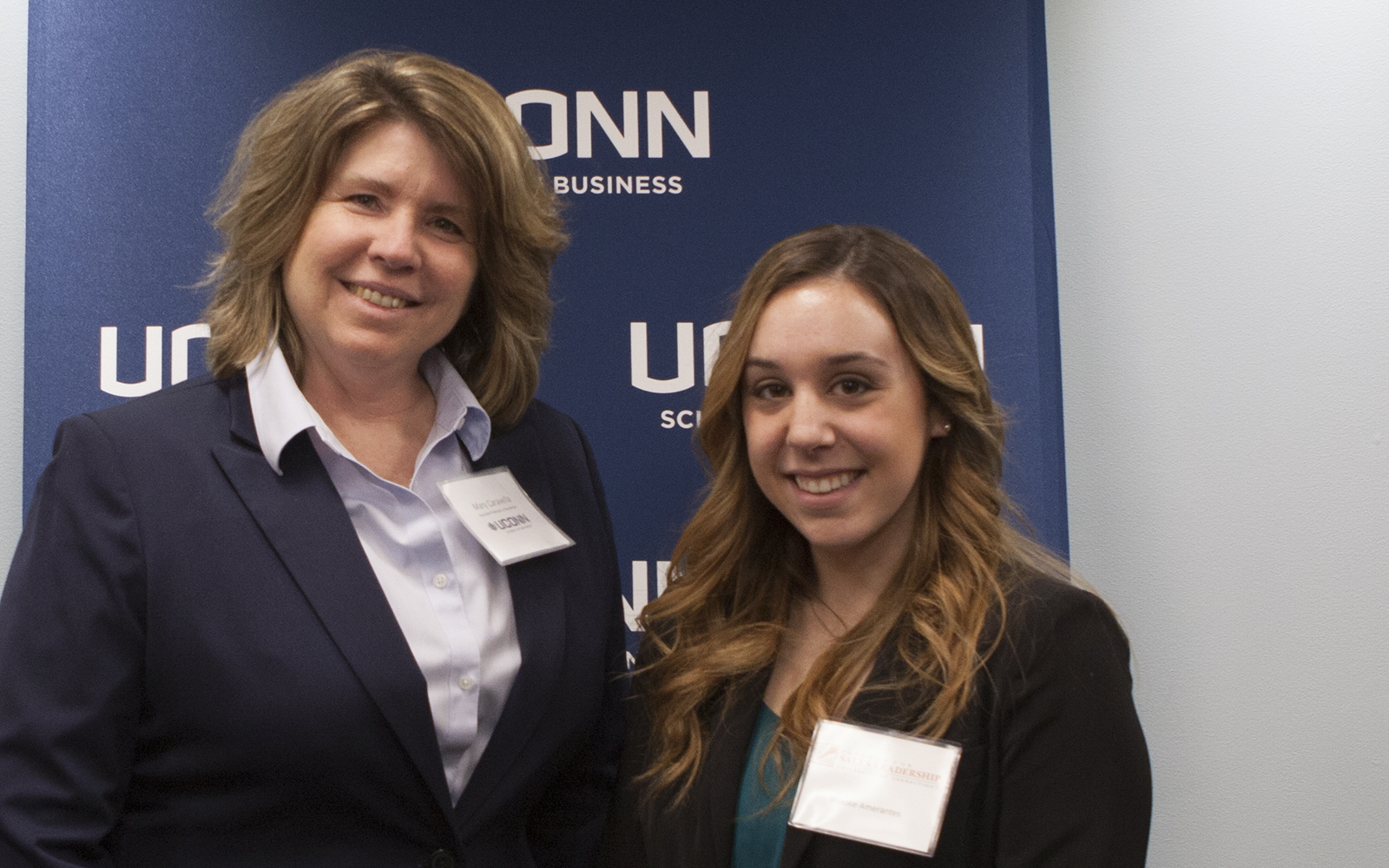 Professor Caravella and I at a Professional Sales Leadership event in March 2015. (Emily Vasington/UConn School of Business)