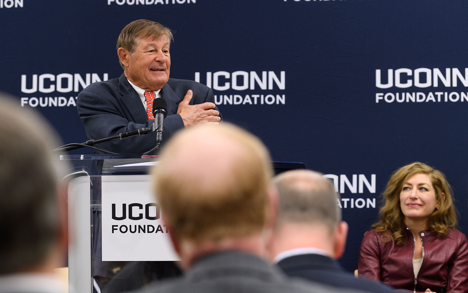 Peter J. Werth speaks at an event to announce his $22.5 million commitment to the University on Dec. 4, 2017.