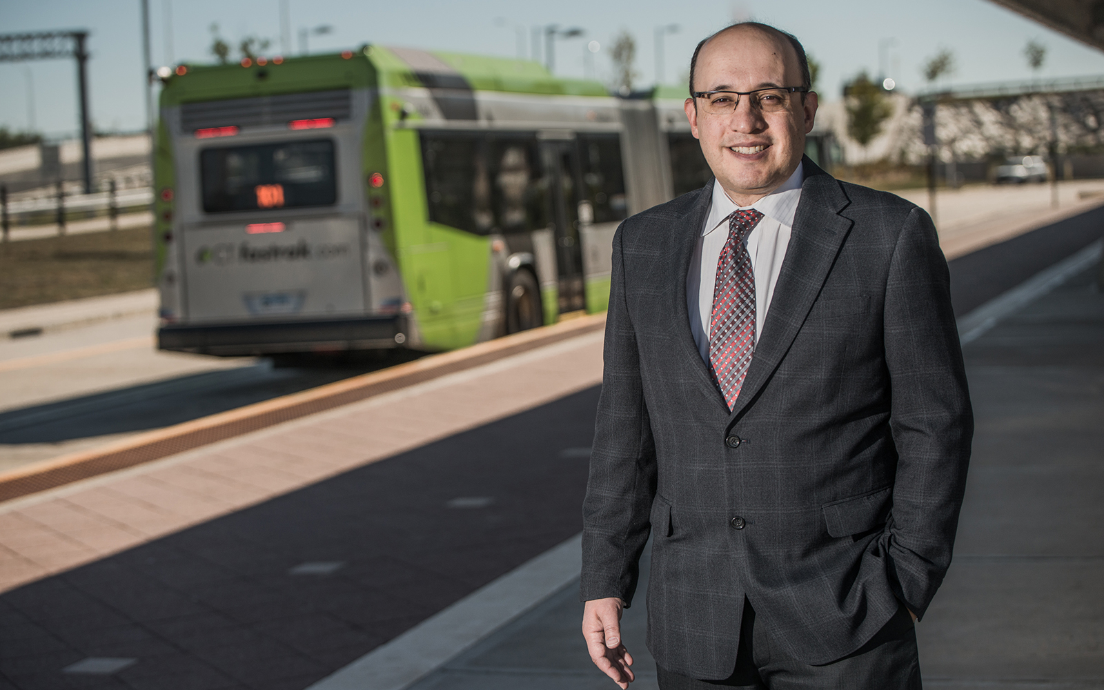 Business professor Jeff Cohen, who has researched the business and real estate impacts of the CTfastrak bus rapid transit service, says the new Hartford Line commuter train will have an impact on land value and job opportunities in cities. (Nathan Oldham/UConn School of Business)