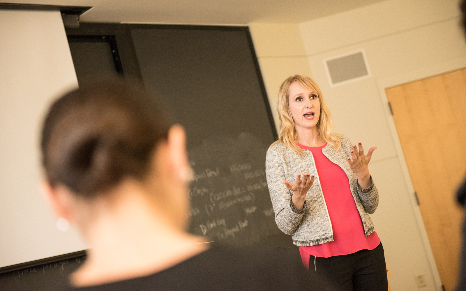 Pictured above, Professor Anna Bergman Brown teaches students at the University of Connecticut.