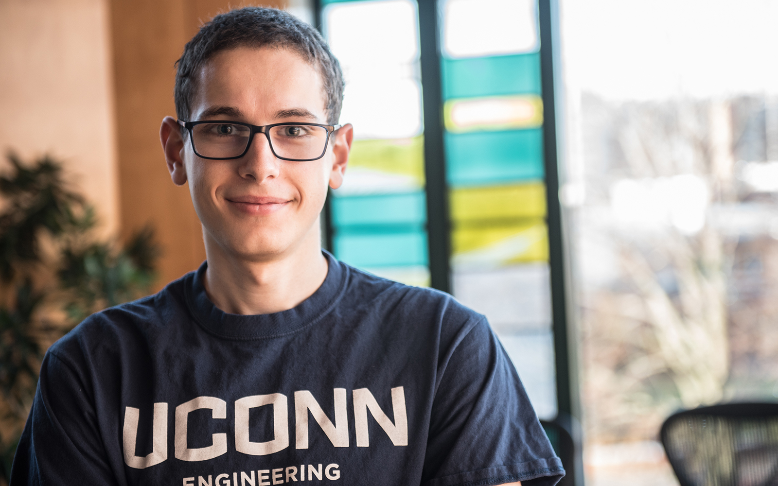 Junior Daniel Ruskin, one of the winners of the first "Get Seeded" competition, organized by the Connecticut Center for Entrepreneurship and Innovation. (Nathan Oldham / UConn School of Business)