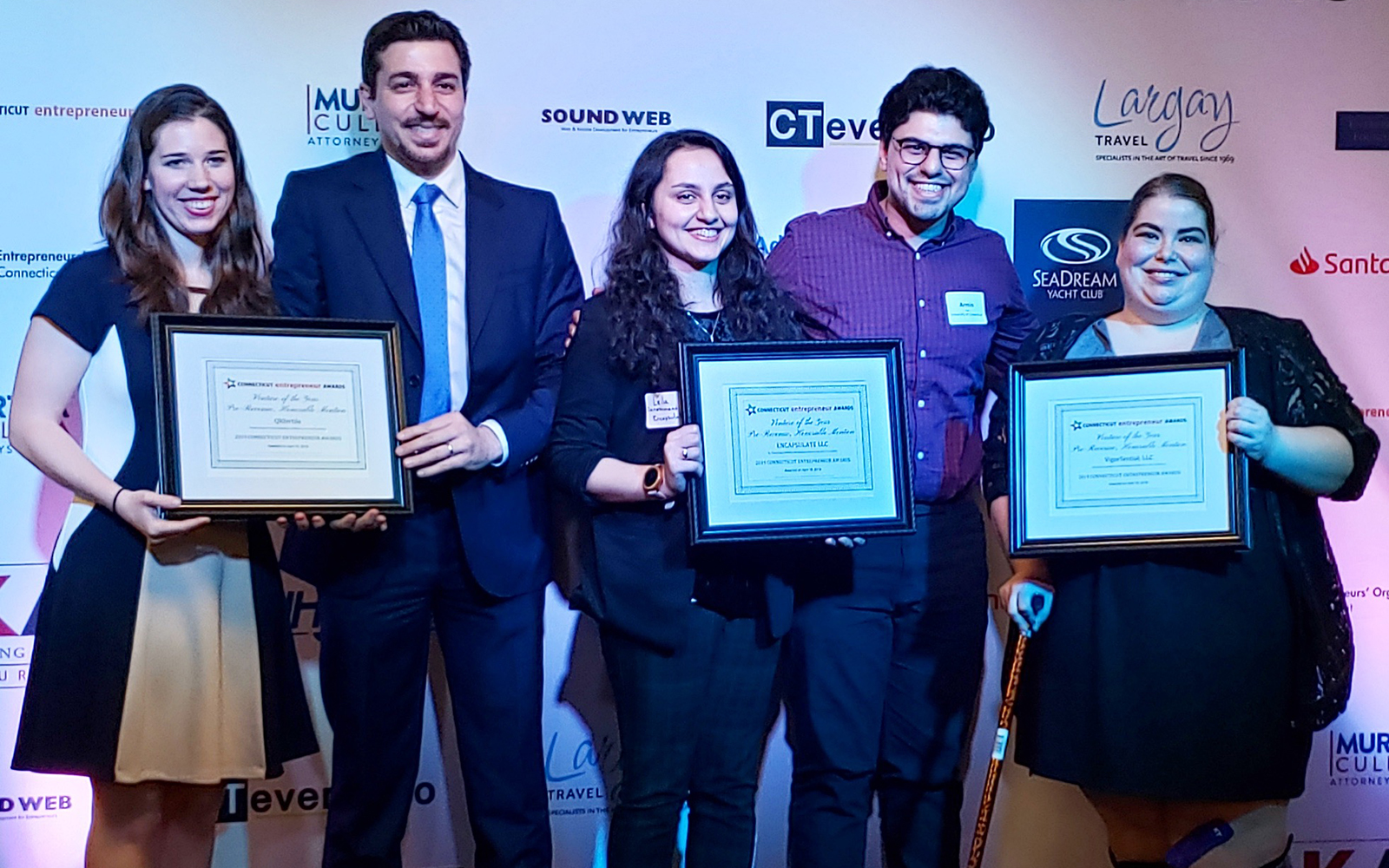 QRFertile, Encapsulate, and VigorSential, all UConn-grown startups, received awards. (Contributed Photo)