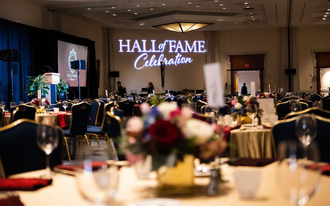 School of Business Hall of fame Celebration room ready for guests arrive