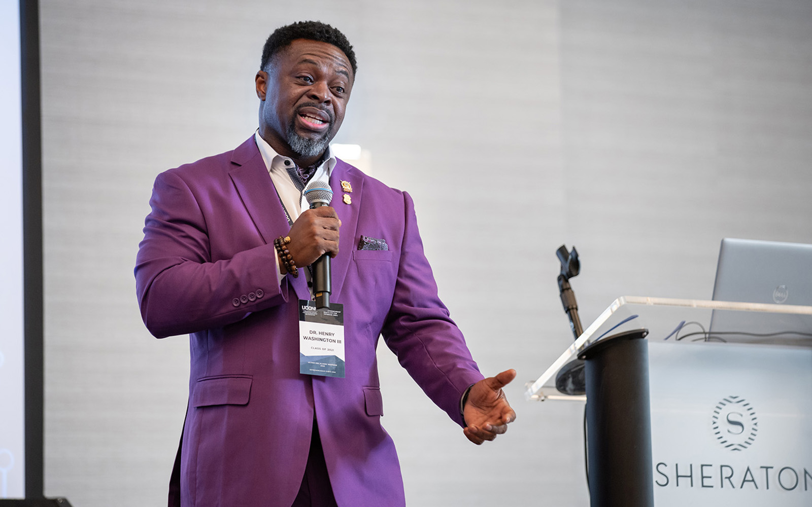 U.S. Army Major (Ret.) Henry H. Washington III ’21 EBV at a recent event.